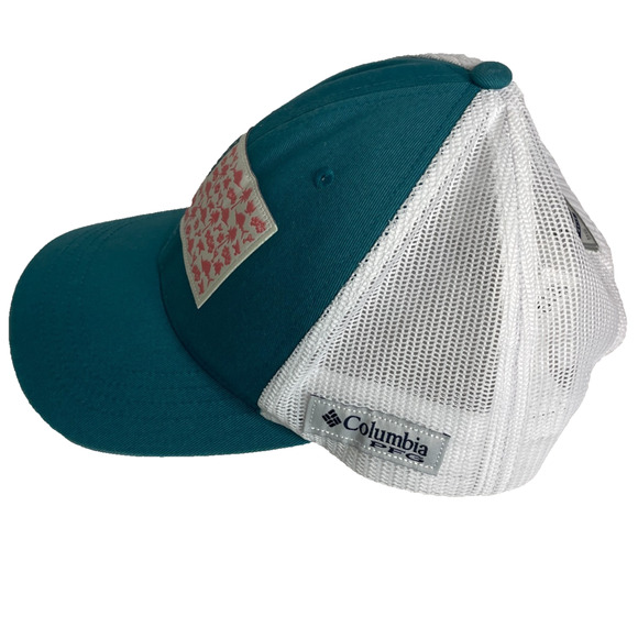 Women's One Size Columbia PFG American Flag Decal Blue Trucker Hat - Picture 3 of 6